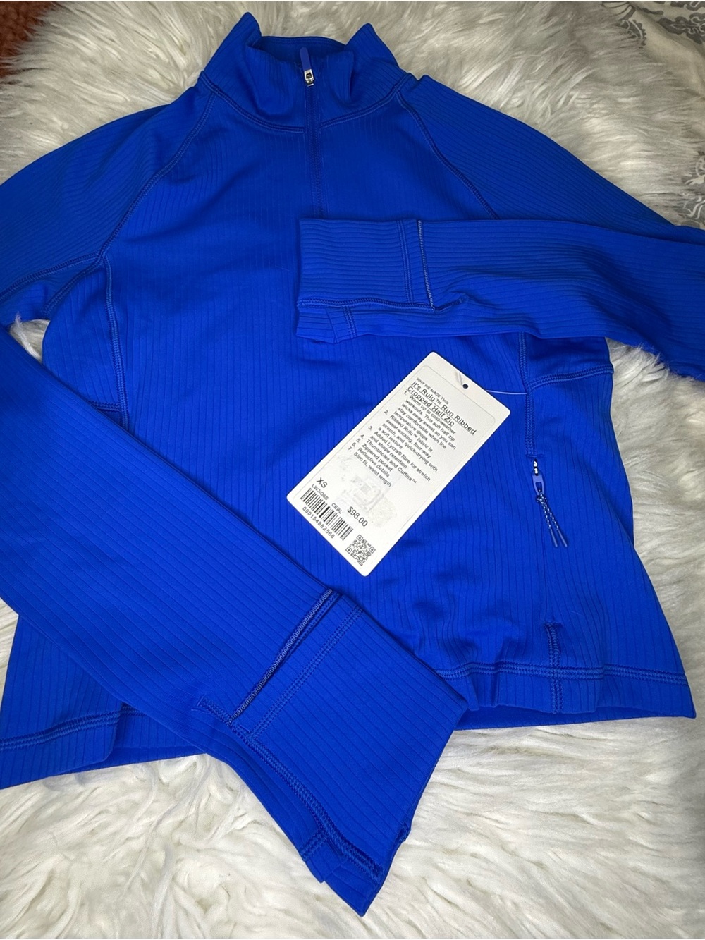 Lululemon Sz Xs It's Rulu Run Cerulean Blue
Cropped Half Zip
